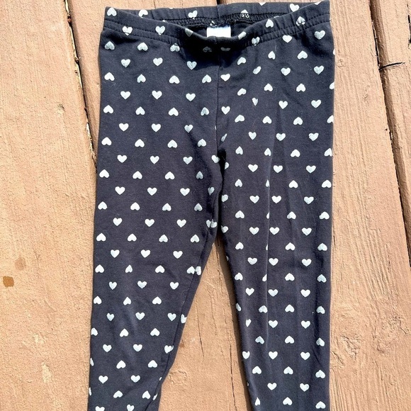 Carter's Other - Carters Black leggings with silver hearts